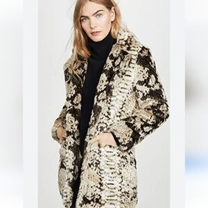 APPARIS  Women's Sydney Python in Ivory Fur Coat Size Large